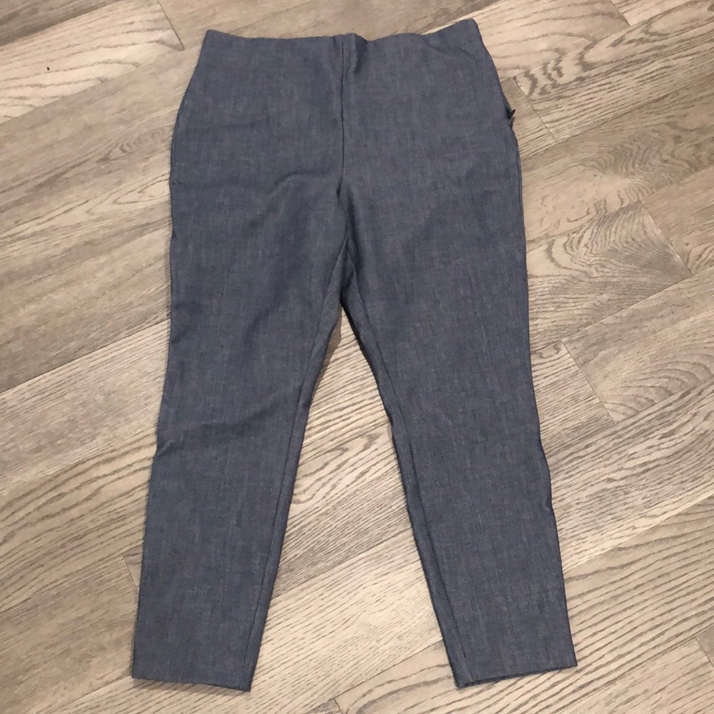 Chambray side zip pants